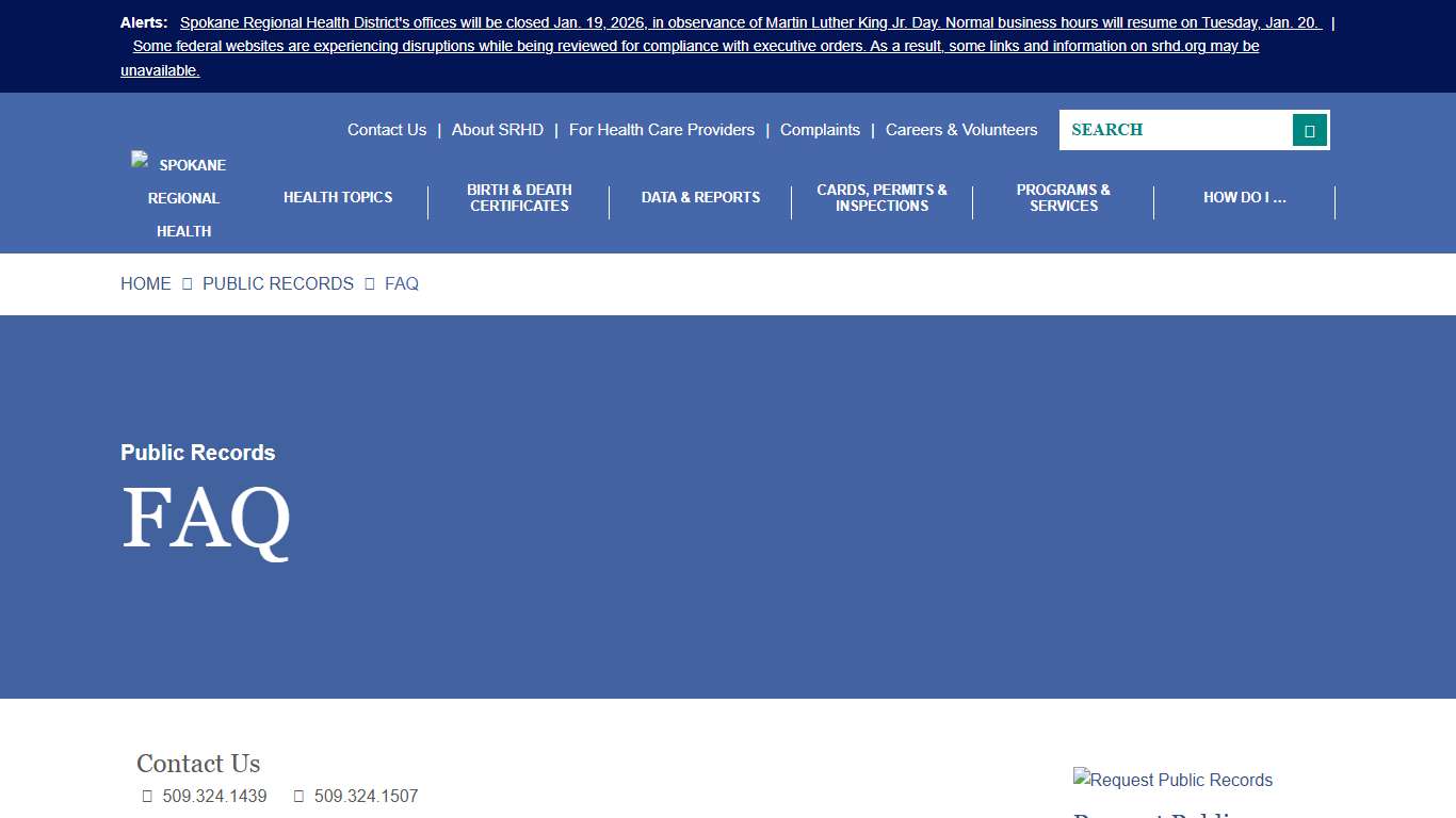 FAQ | Spokane Regional Health District